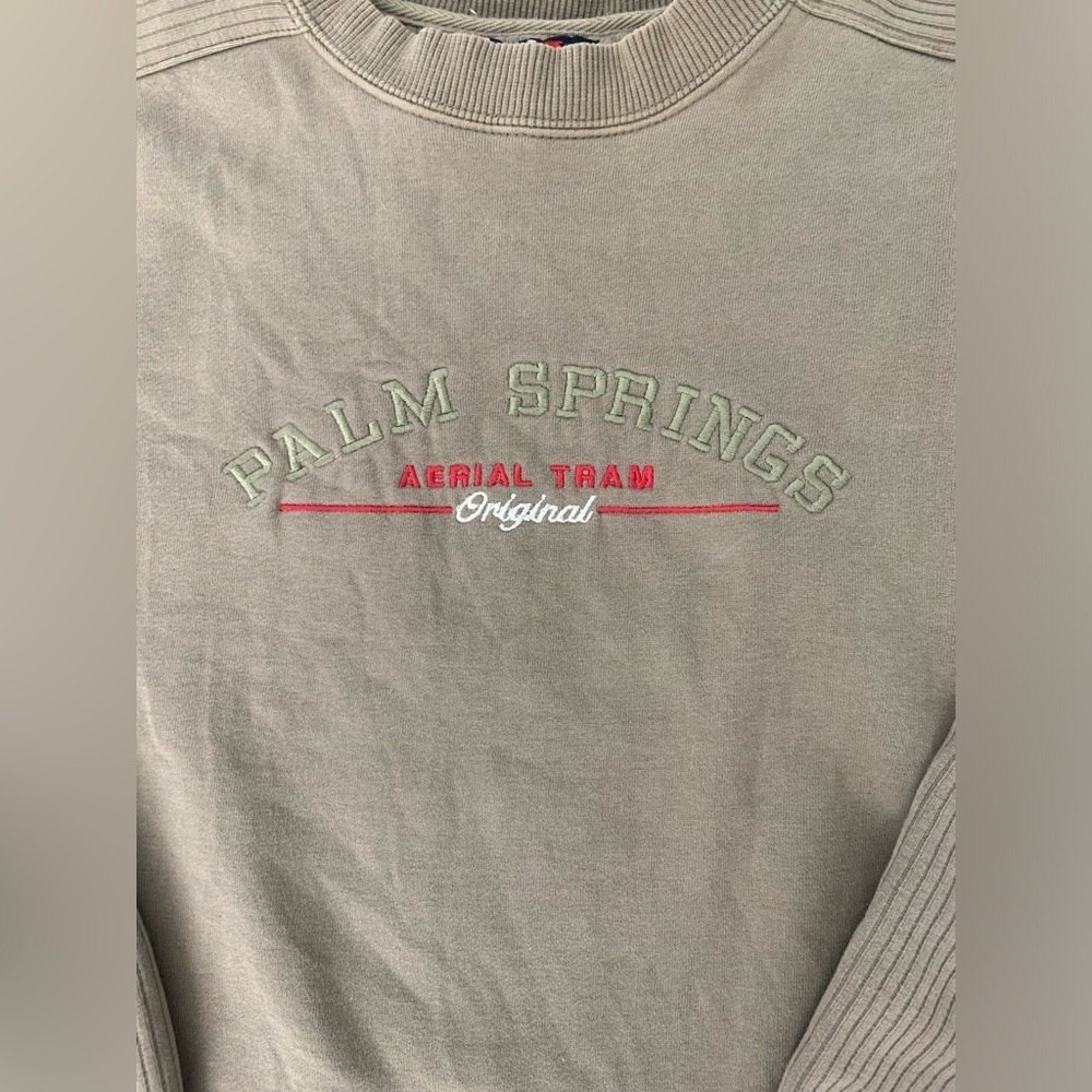 Palm Springs Crewneck Army Green Sweatshirt - Picture 6 of 12